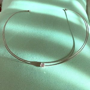 Silver cubic zirconium Choker ☄️