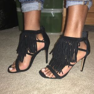 Size 10 Black Fringe Steve Madden Heels