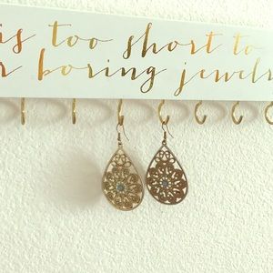Gold and turquoise teardrop earrings ✨