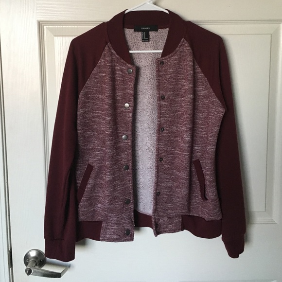 Burgundy Bomber Sweater