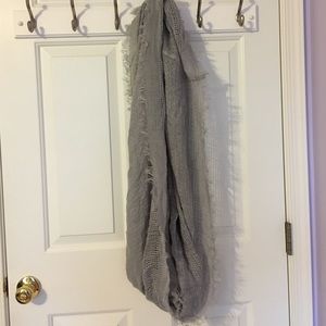 Grey patterned infinity scarf