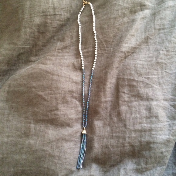 Mixed- Bead Tassel Necklace