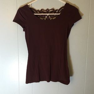 GARAGE MAROON LACE TOP