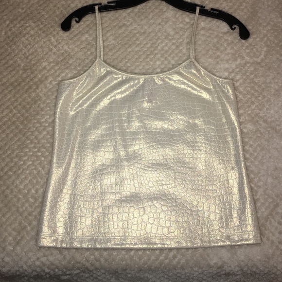 Leggiadro white Iridescent crop top