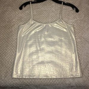 Leggiadro white Iridescent crop top
