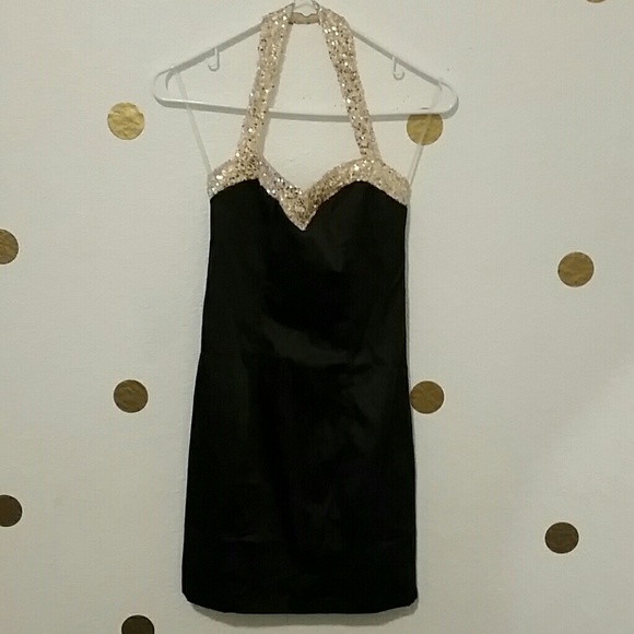 Black in gold sequenced dress Size Small