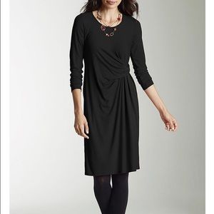 J.Jill Scoop Neck Twist Front Black Dress