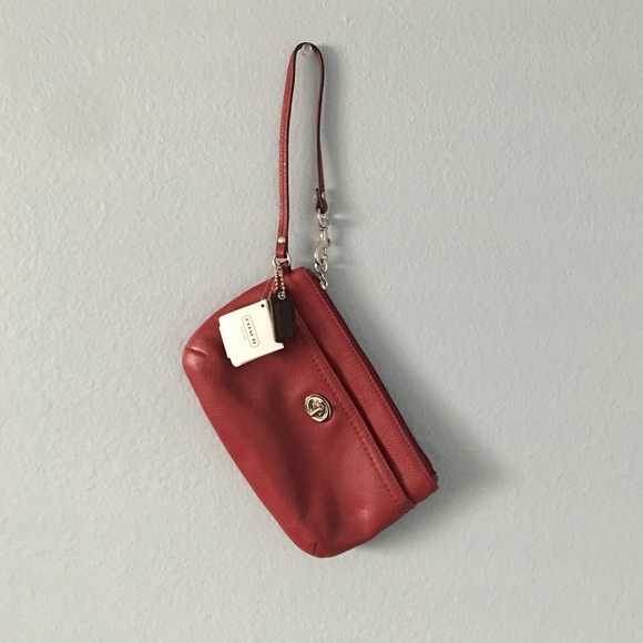 Coach Dark Red Wristlet
