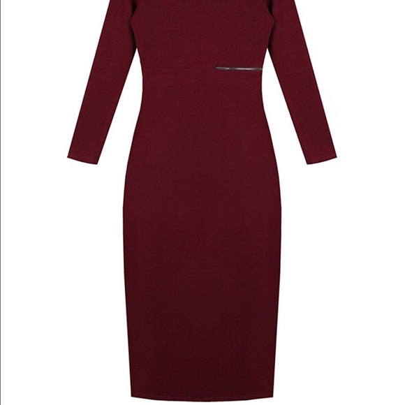 NWT burgundy dress with zippers 😍😍 - Picture 3 of 4