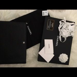 Chanel Chevron Quilted Caviar Clutch O-case