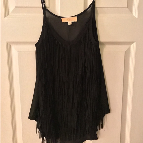 Black Fringe Top