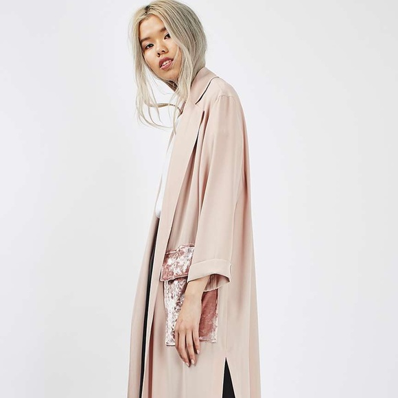 Velvet Pink Duster Coat