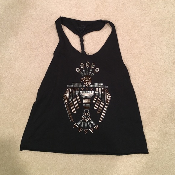 black gold/silver studded tank top - Picture 1 of 2