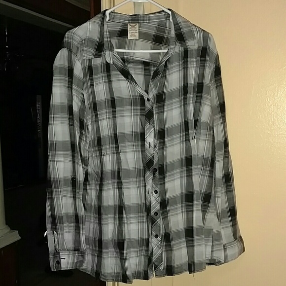 Plaid black and white  shirt