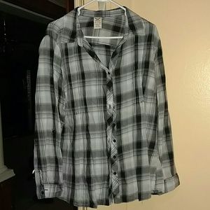 Plaid black and white  shirt