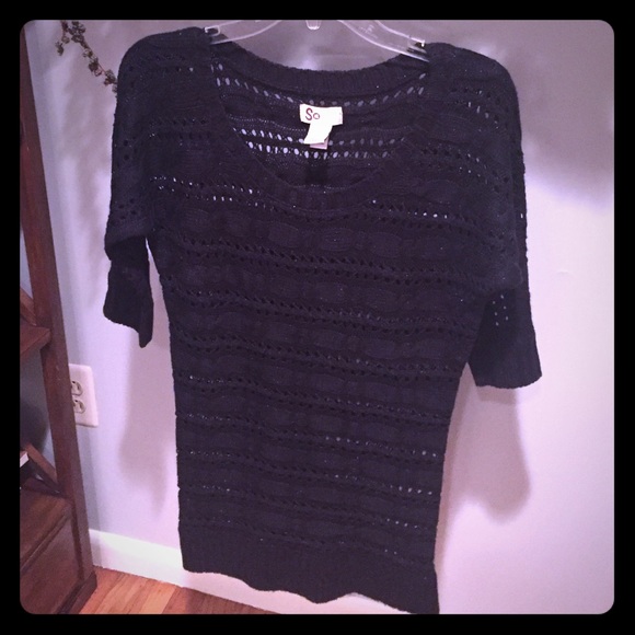Shimmery Black Sweater Dress