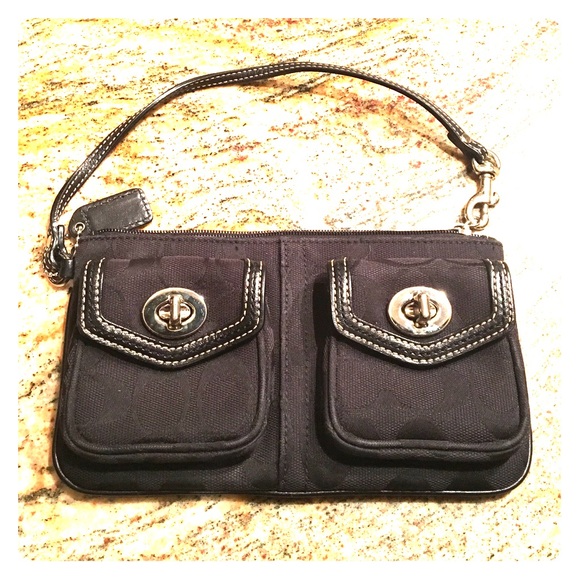 Authentic Black Coach Wristlet