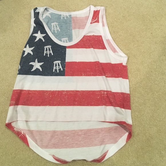 Barstool american flag crop top