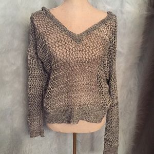 Knitted grey pullover sweater