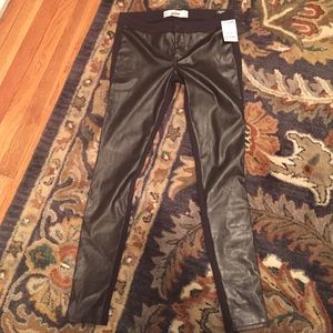 Brown leather Hollister Jeggings