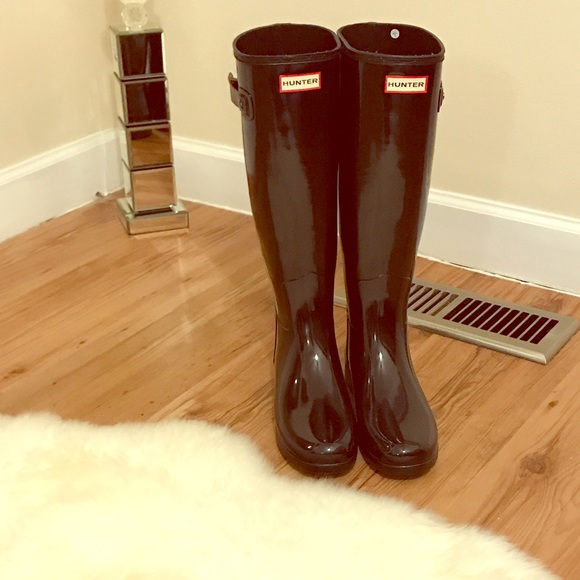 HUNTER Tall Glossy Refined Rain Boots