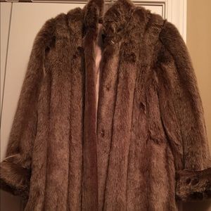 Faux fur coat.