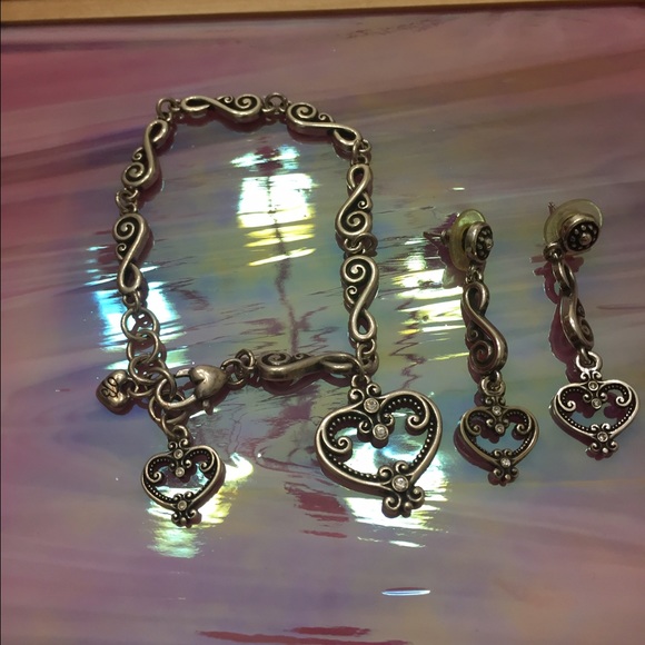 Brighton silver bracelet and matching earrings. - Picture 1 of 4