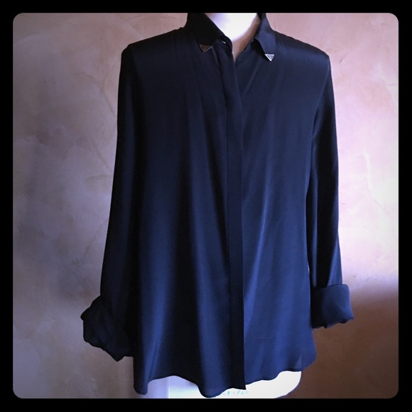 Button down blouse with detail collar