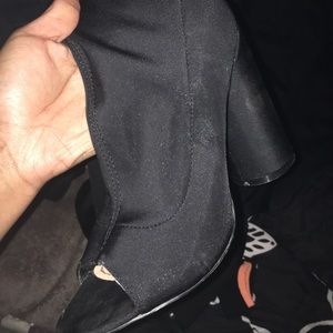 Thigh high peep toe boots