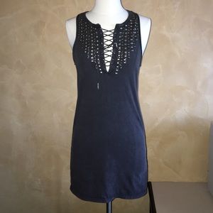 Detailed black tank dress