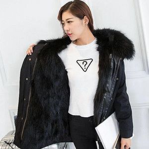Real fox fur parka