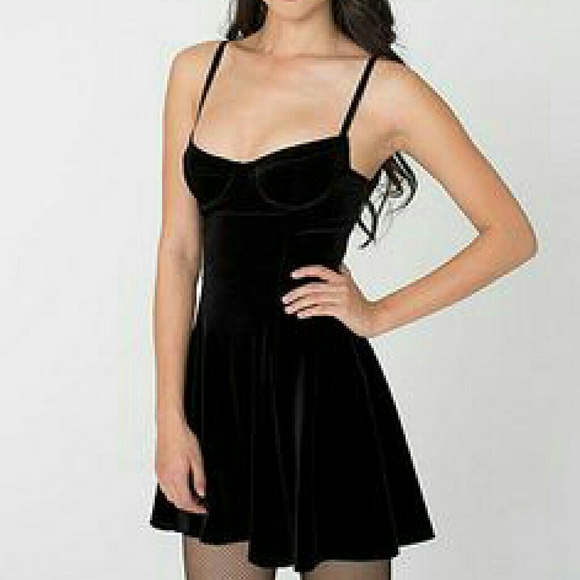 American Apparel Velvet Bustier Skater Dress