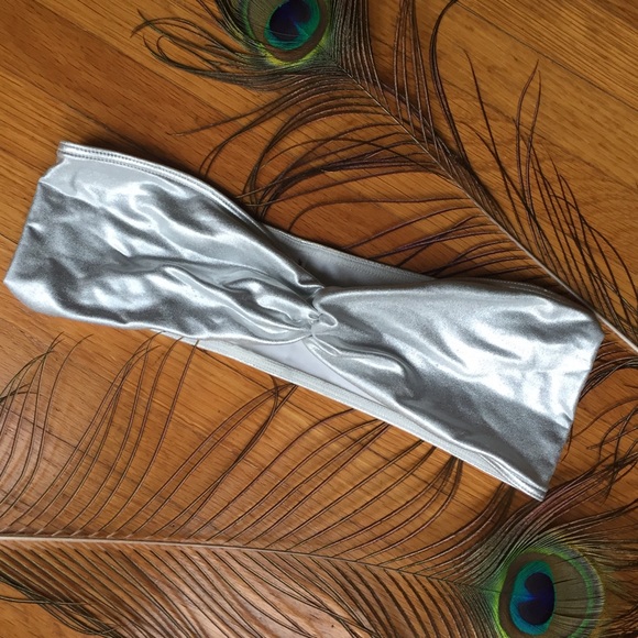 Silver American Apparel Bandeau Bra