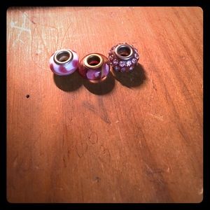 3 pink Brighton charms