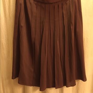 Theory brown pleated skirt