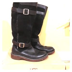 UGG Dunwich leather and suede knee high boots