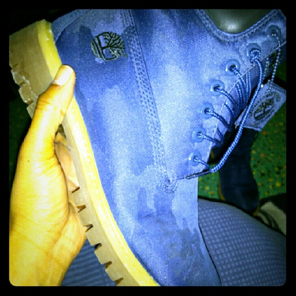 Camo navy blue timberlands