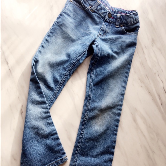 Girls 7 Slim Straight Leg Lands End jeans - Picture 1 of 3