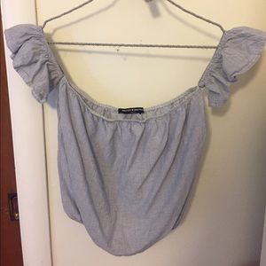Brandy Melville Light Blue Off the Shoulder Top