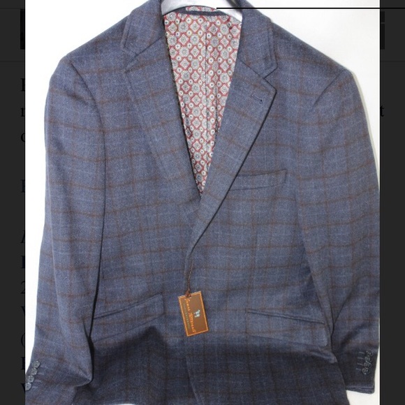 James Tattersall Plaid Navy Sport Coat