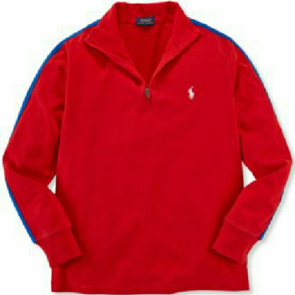 #Ralph# lauren little boys suede half zip jersey - Picture 2 of 8