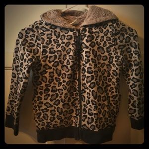 Crazy8 Animal print fur lined hoodie 6x