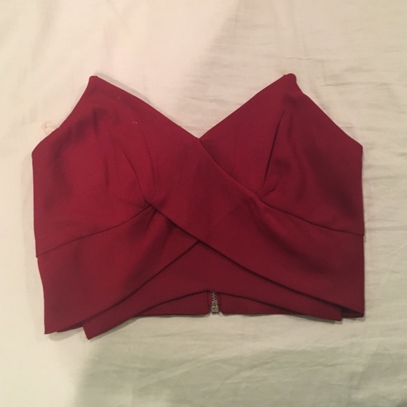 Foreign Exchange Tops - Foreign exchange crop trop strapless red shirt