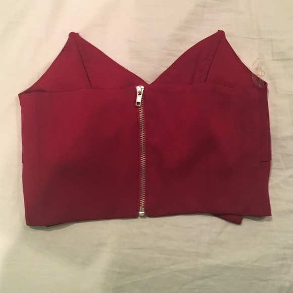 Foreign exchange crop trop strapless red shirt - Picture 2 of 2