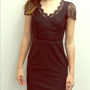 NWT Rebecca Taylor Lace Scoopneck Combo dress,