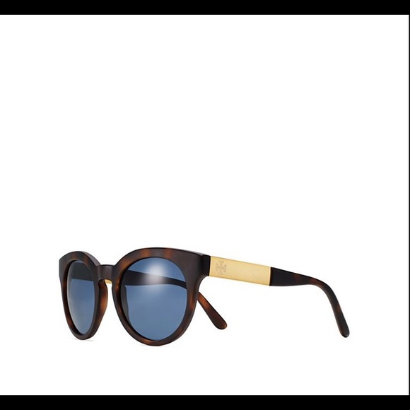 Dark tortoise t-round Tory Burch sunglasses