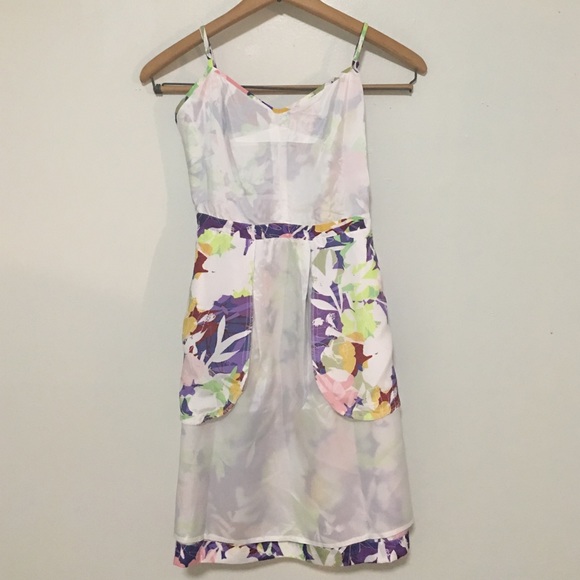 J. Crew Dress Spaghetti Strap Floral Knee - Picture 3 of 4
