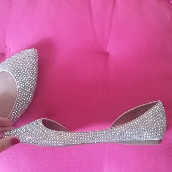 Steve Madden Glitter Studded Pointy Toe Flats - Picture 3 of 4