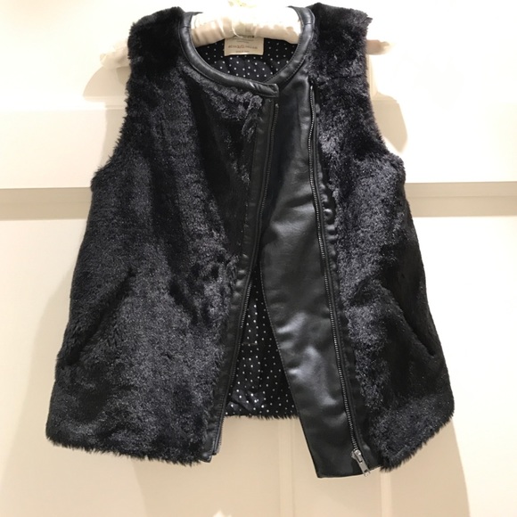 leather gilet zara