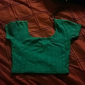 Green crop top